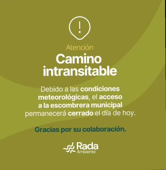 Rada Tilly: cierran el acceso a la escombrera municipal por las condiciones climáticas