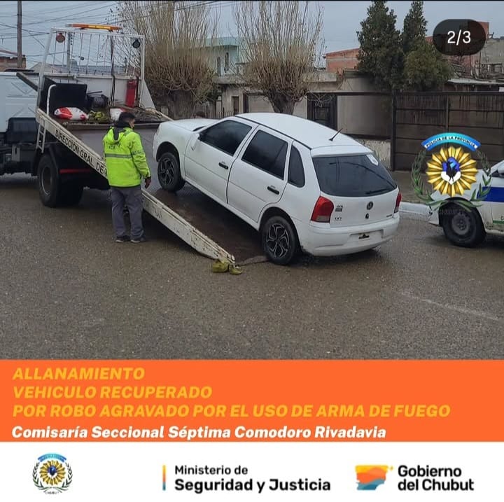 Recuperaron un auto robado en Comodoro y secuestraron armas durante un allanamiento