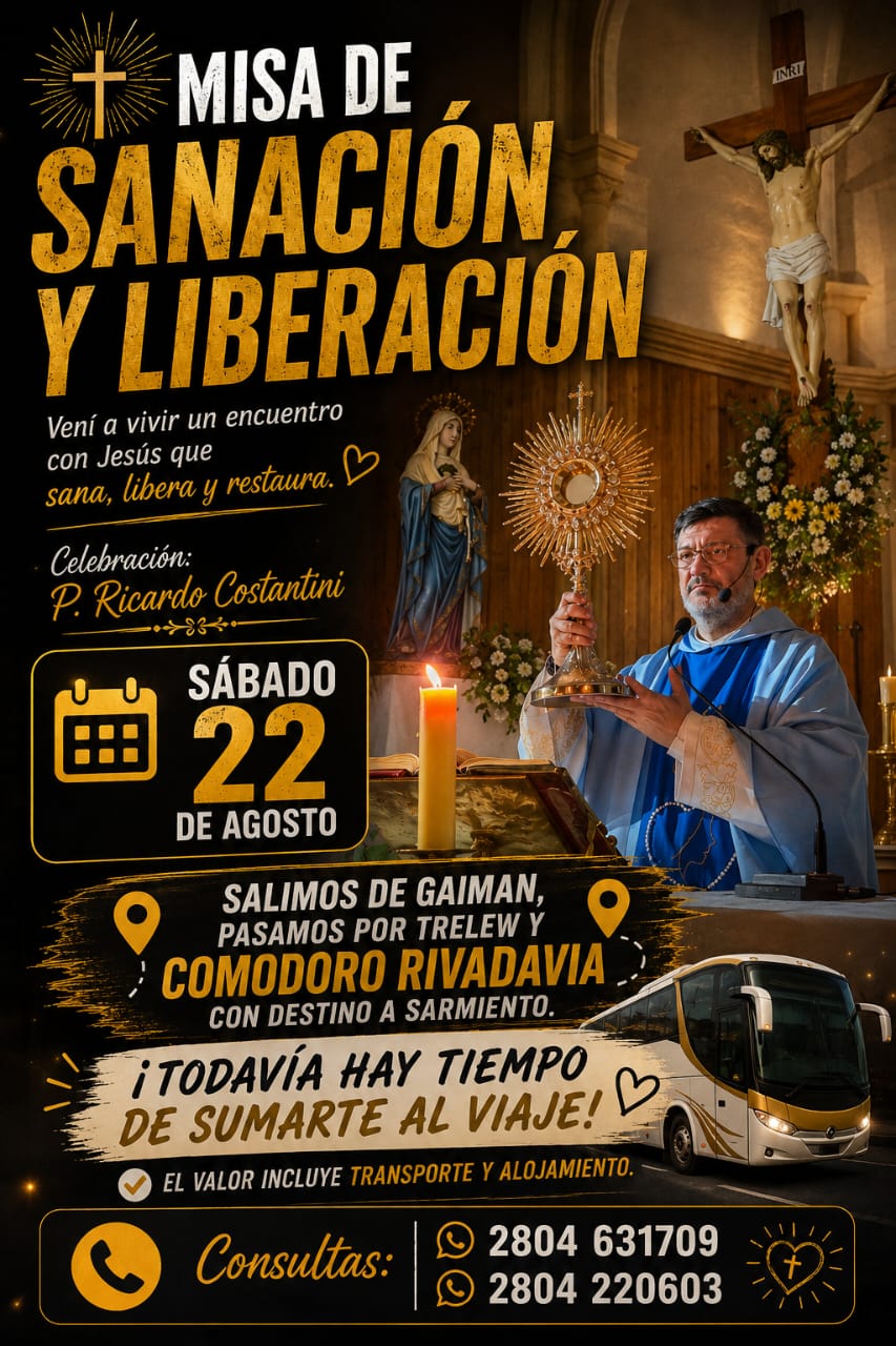 Comodoro Rivadavia será parte de una jornada de sanación y liberación con destino a Sarmiento